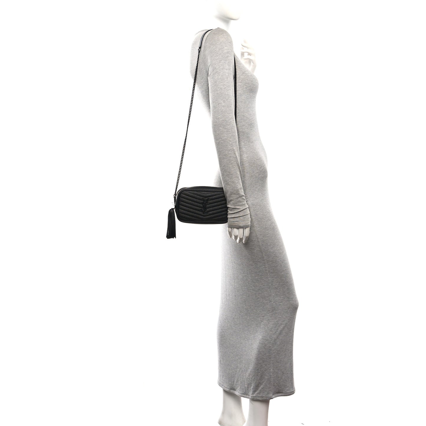 Grain De Poudre Matelasse Monochrome Monogram Mini Lou Camera Bag Black