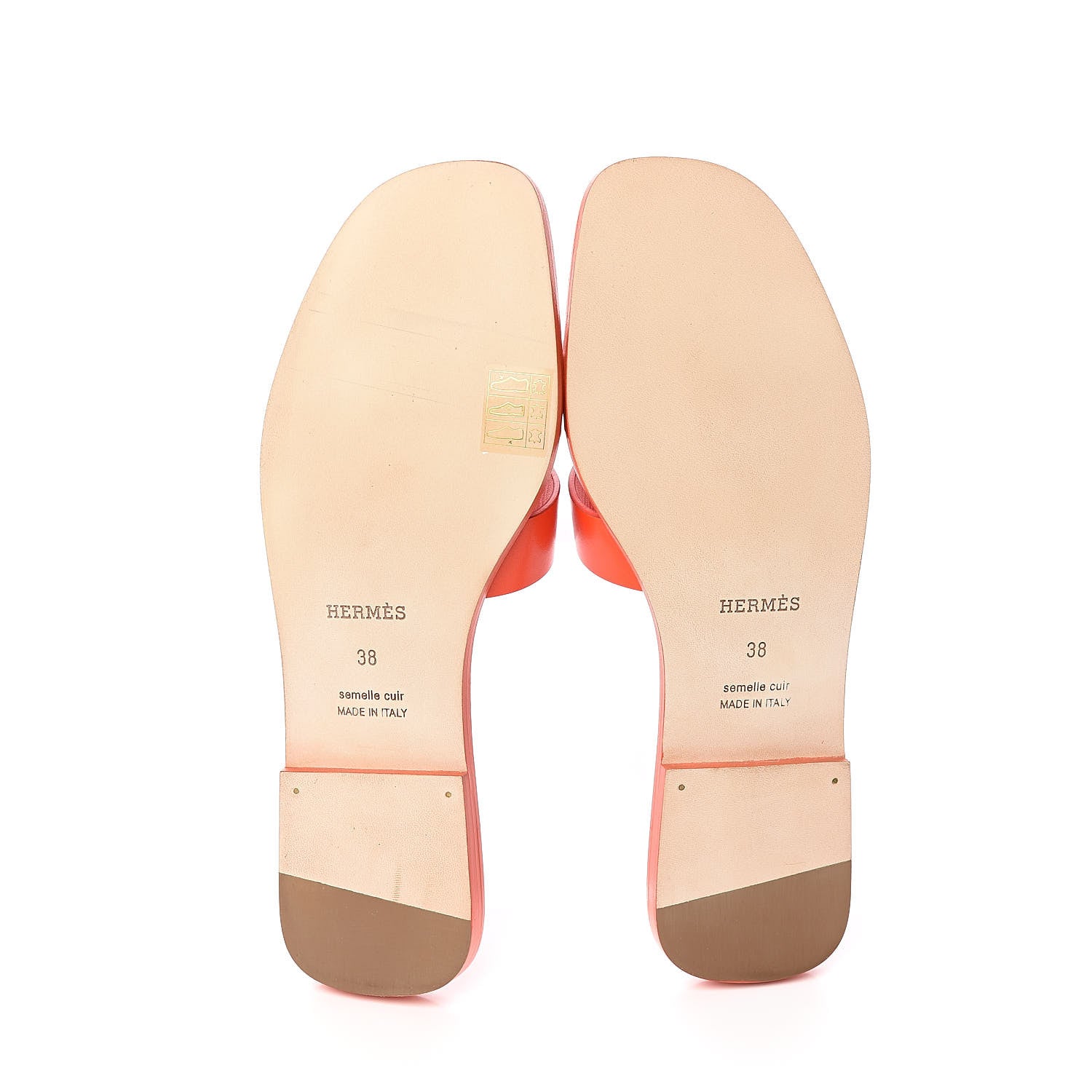 Hermes Calfskin Oran Sandals 38 Coquelicot 5 of 9