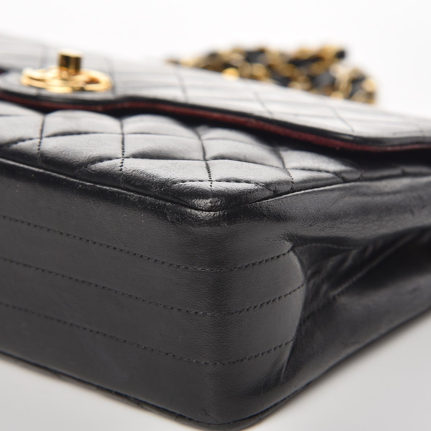 Lambskin Quilted Small Single Flap Black