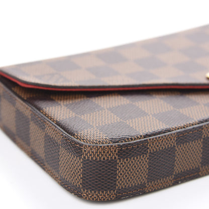 Louis Vuitton Damier Ebene Pochette Felicie Chain Wallet 7 of 9