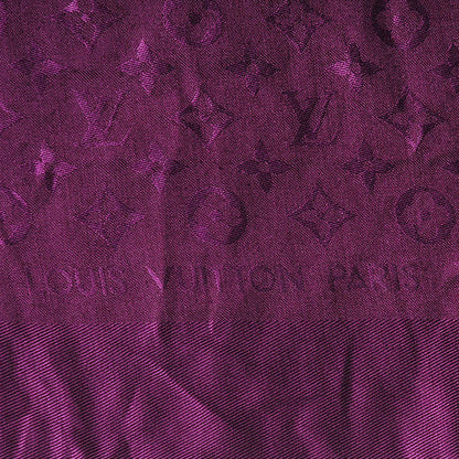 Louis Vuitton Wool Silk Monogram Shawl Cassis 1 of 4