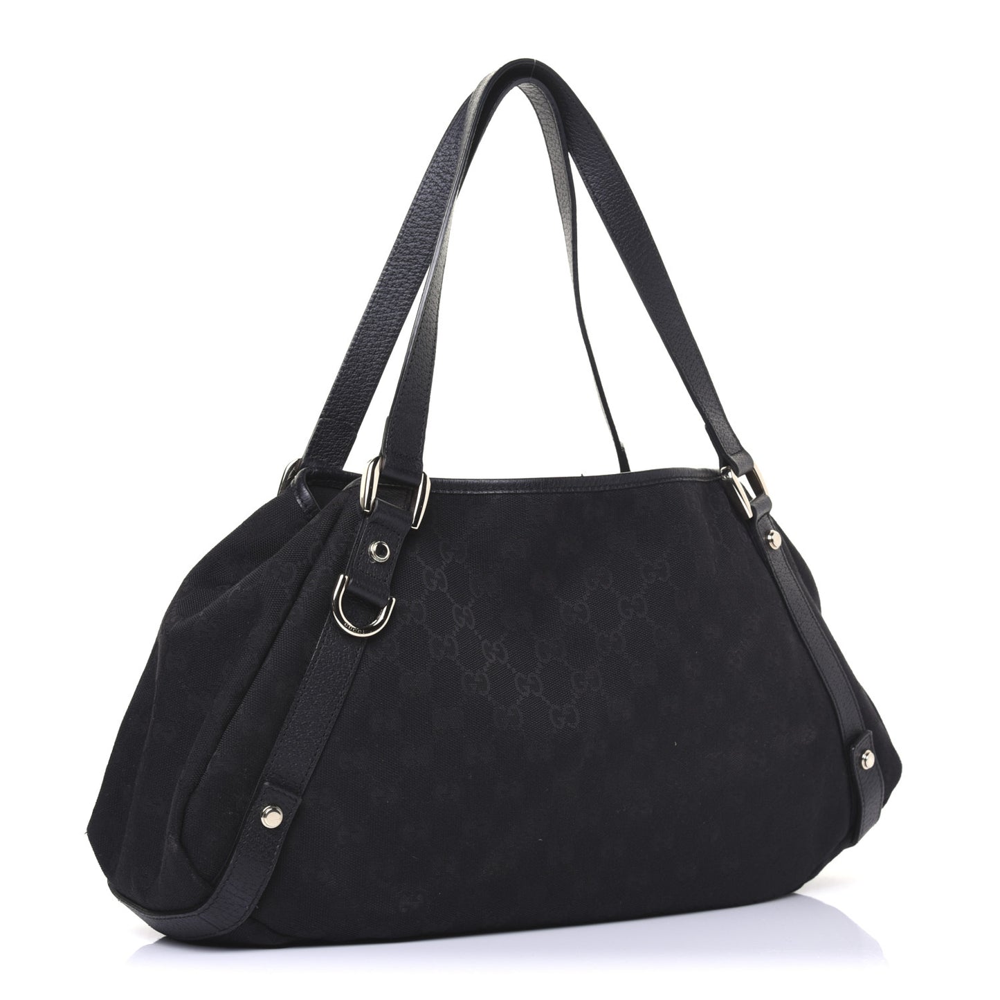Monogram Medium Abbey Shoulder Bag Black