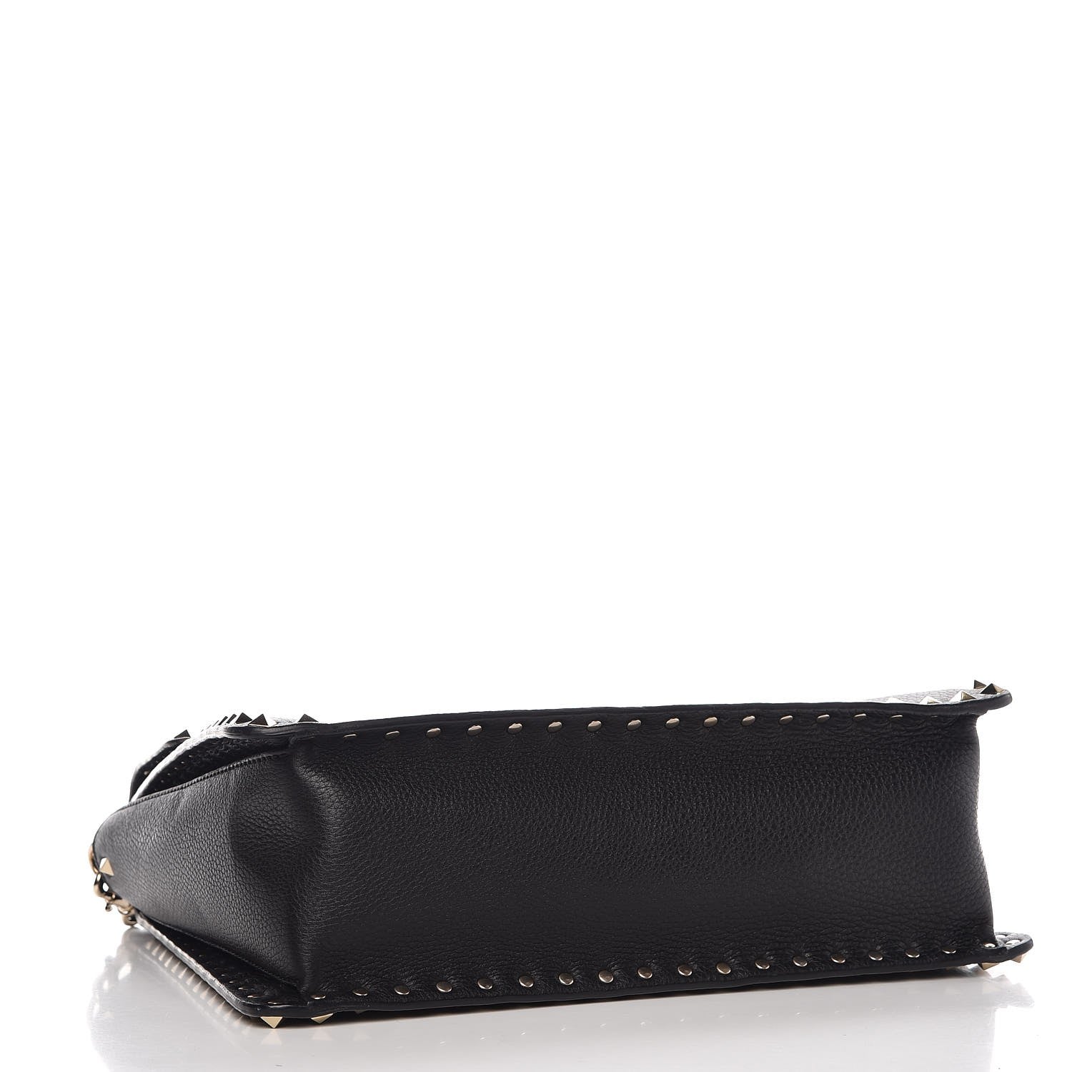 Valentino Garavani Grained Calfskin Rockstud Top Handle Flap Shoulder Bag Black 5 of 10