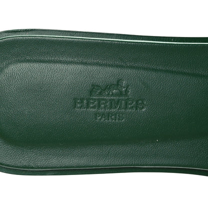 Hermes Epsom Oran Sandals 38.5 Vert Emeraude 7 of 9