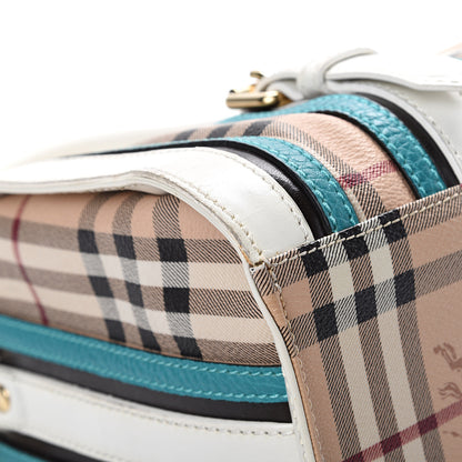 Burberry Haymarket Check Medium Alchester Bowling Bag White Aqua 17 of 21
