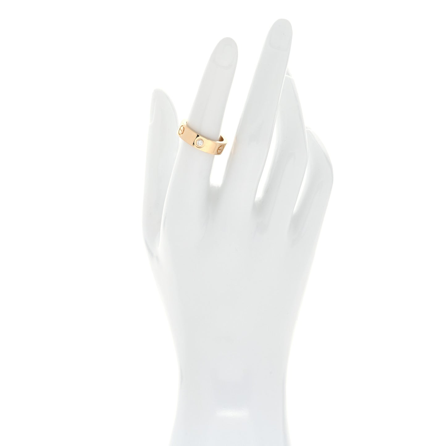 18K Yellow Gold 3 Diamond 5.5mm LOVE Ring 52 6