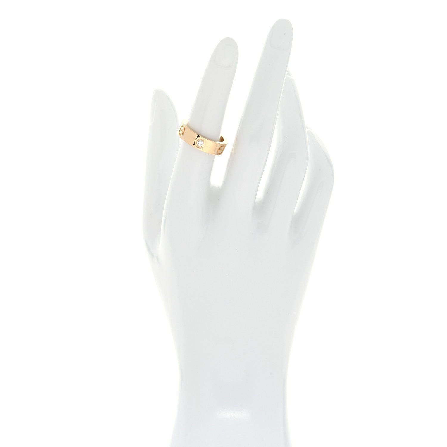 Cartier 18K Yellow Gold 3 Diamond 5.5mm LOVE Ring 52 6 2 of 4