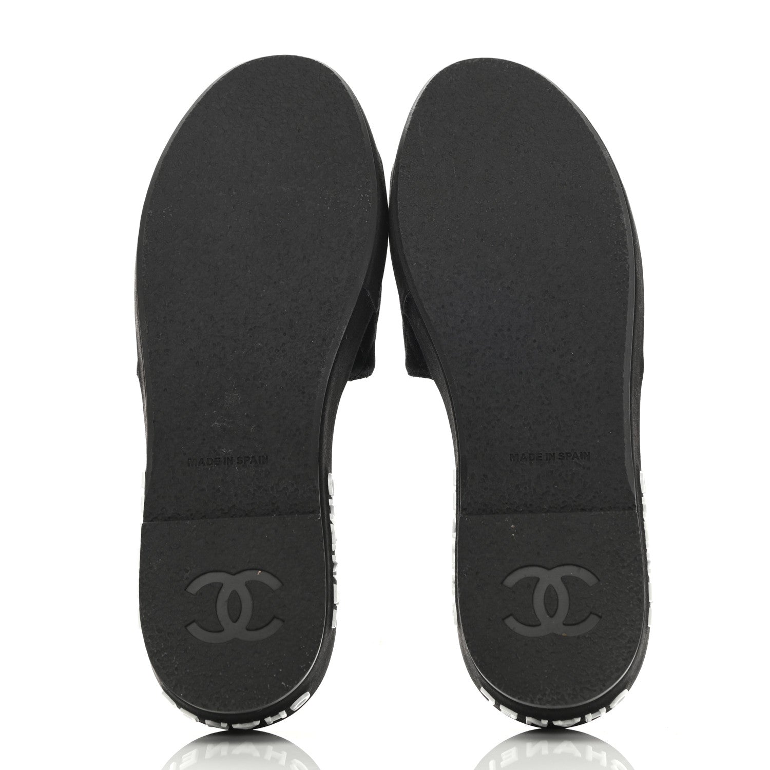 Chanel Lambskin Quilted CC Espadrille Slip On Sandals 37 Black 5 of 8