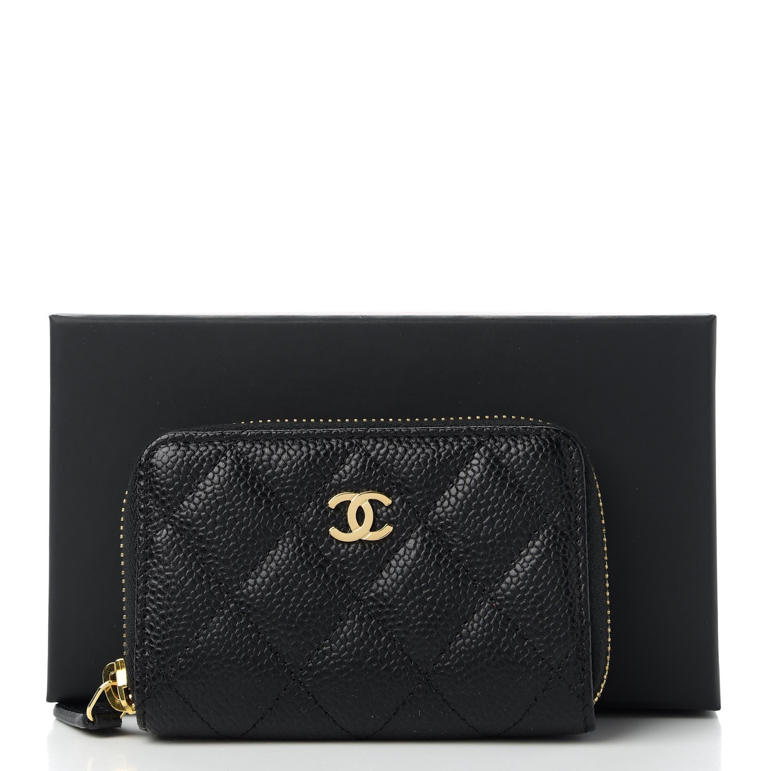 Chanel Caviar Quilted Zip Coin Purse Black 10 of 10