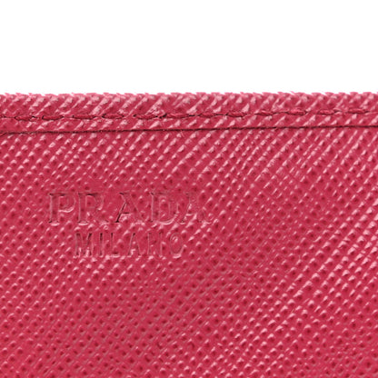Prada Saffiano Metal Bi-Fold Card Holder Wallet Peonia 6 of 6