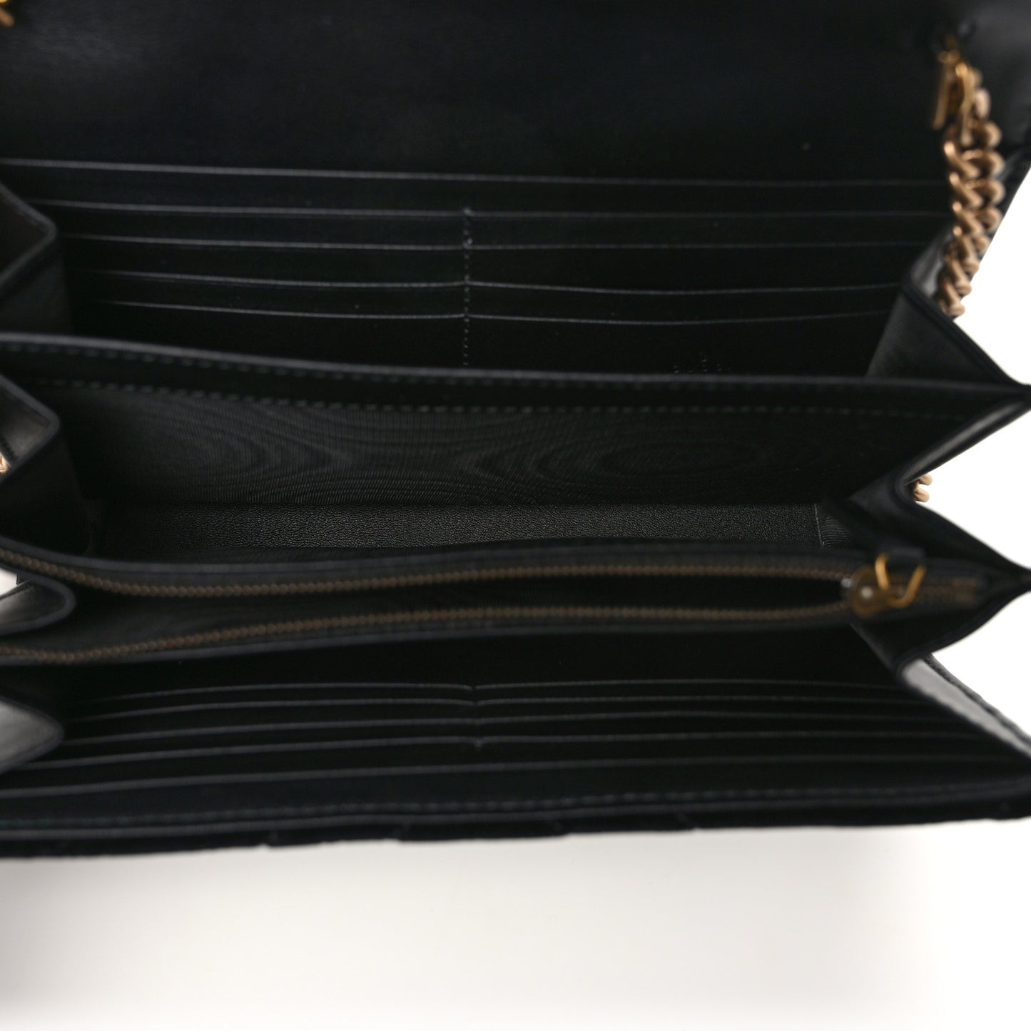 Velvet Matelasse GG Marmont Chain Wallet Black