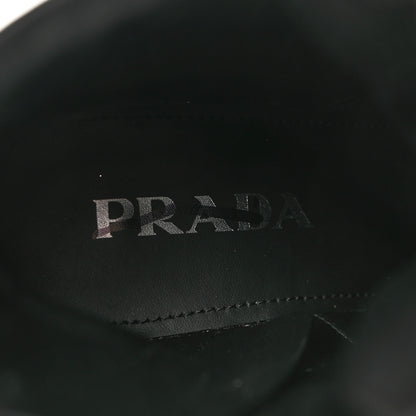 Prada Spazzolato Re-Nylon Metal Triangle Logo Lace Up 85mm Boots 35.5 Black 7 of 15