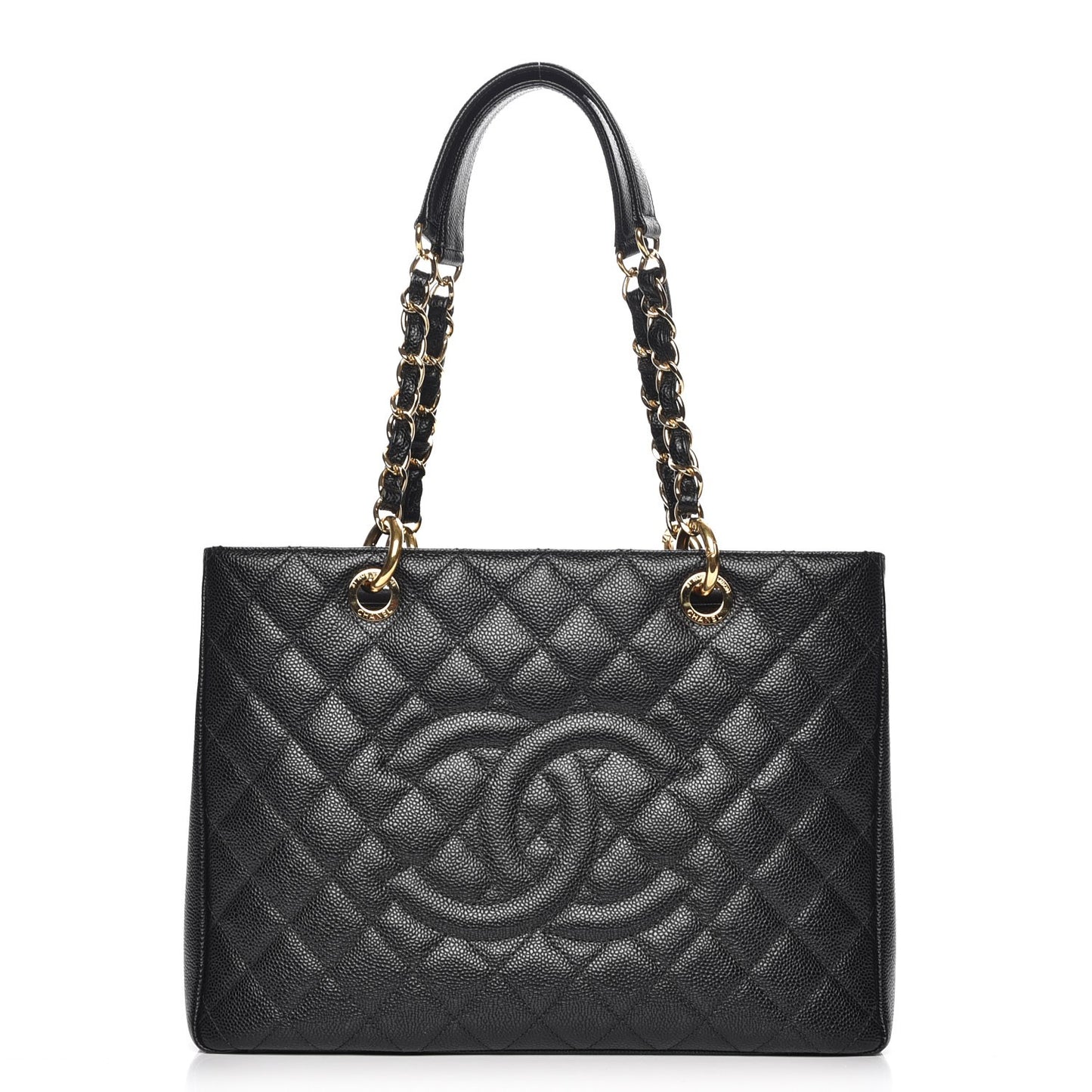 Caviar Quilted Grand Shopping Tote GST Black