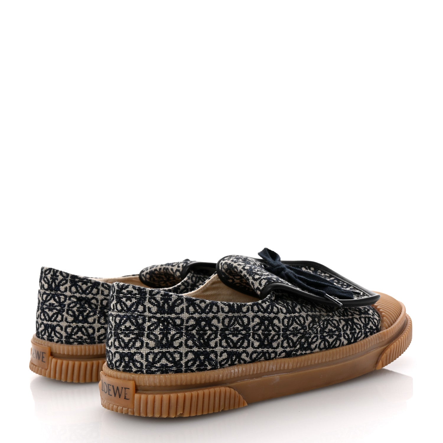 Loewe Jacquard Anagram Calfskin Flap Sneakers 41 Navy 5 of 10