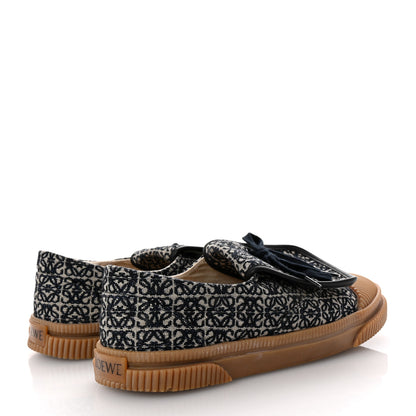 Loewe Jacquard Anagram Calfskin Flap Sneakers 41 Navy 5 of 10