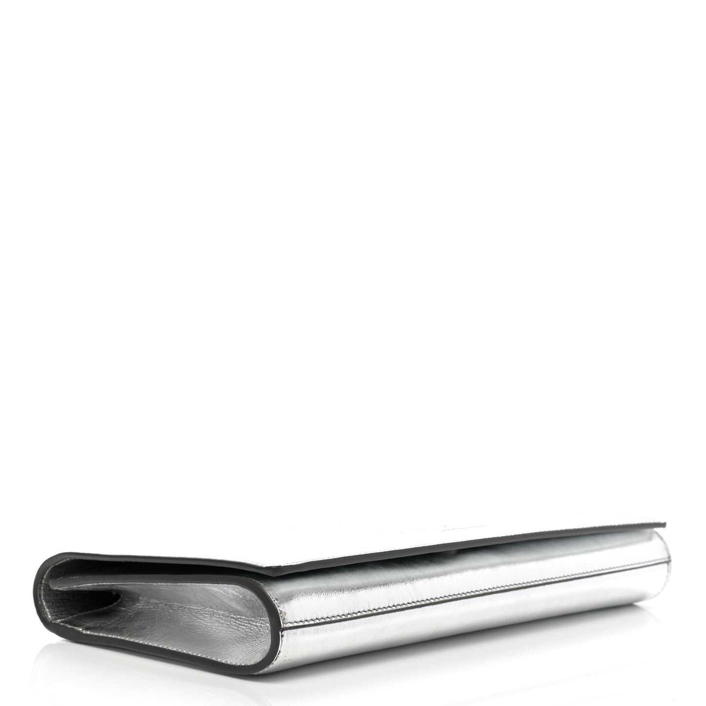 Metallic Calfskin Monogram Large Belle De Jour Clutch Silver