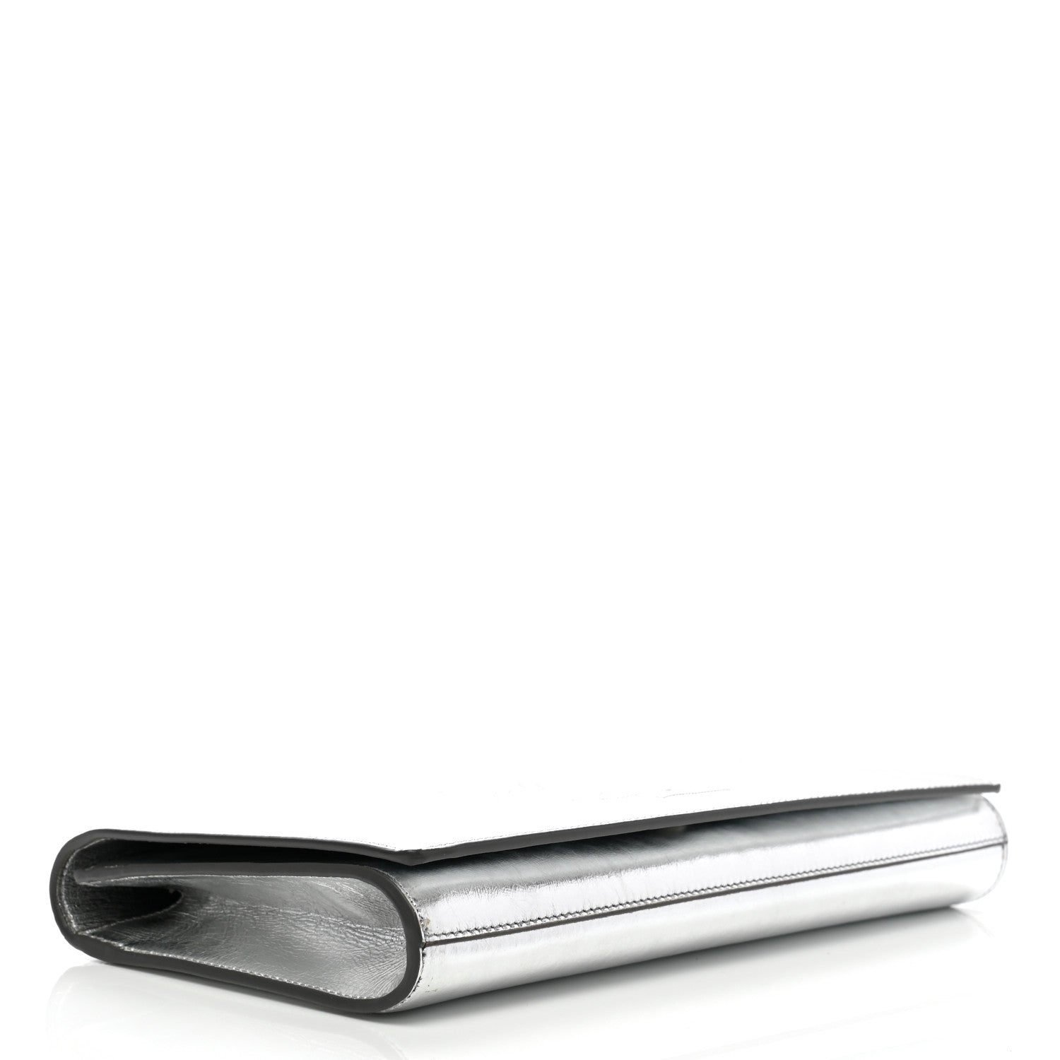 Saint Laurent Metallic Calfskin Monogram Large Belle De Jour Clutch Silver 3 of 9