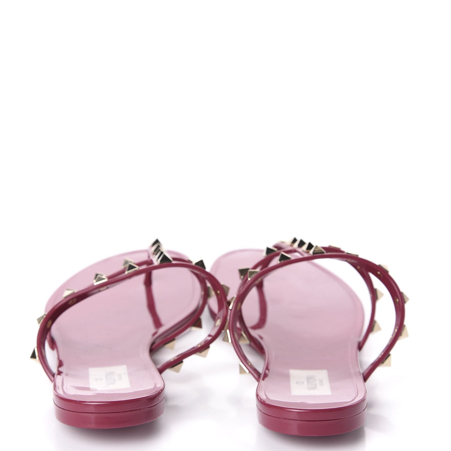 PVC Jelly Rockstud Caged Flat Thong Sandals 38 Deep Cyclamin