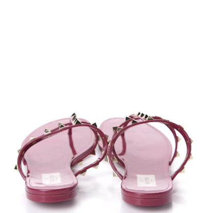 Valentino Garavani PVC Jelly Rockstud Caged Flat Thong Sandals 38 Deep Cyclamin 5 of 8