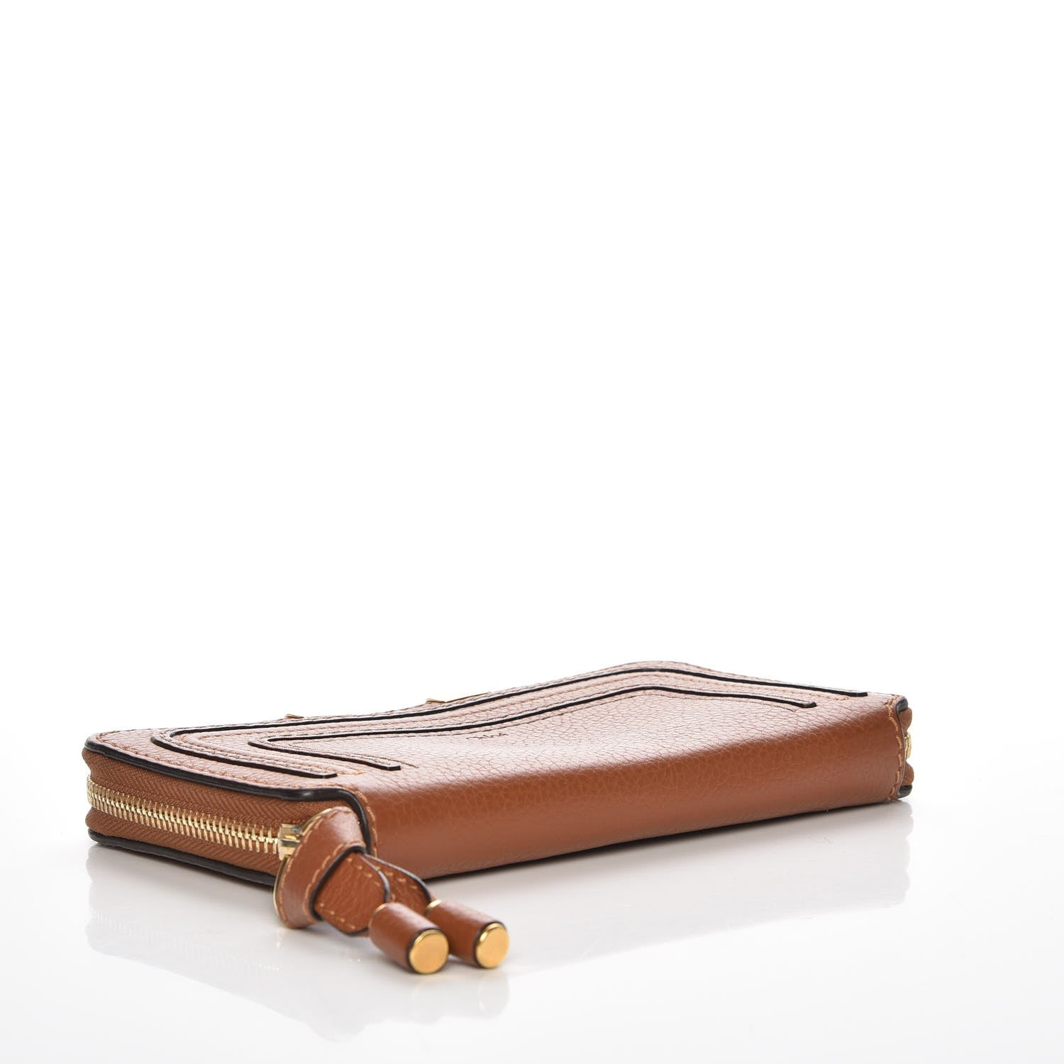 Chloe Grained Calfskin Marcie Long Zip Around Wallet Tan 4 of 8