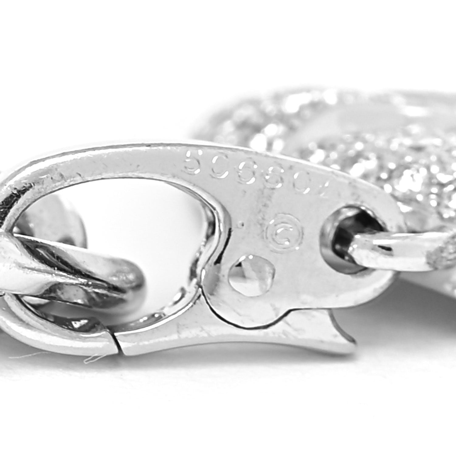 Cartier 18K White Gold Diamond Panthere Charm Bracelet 7 of 8