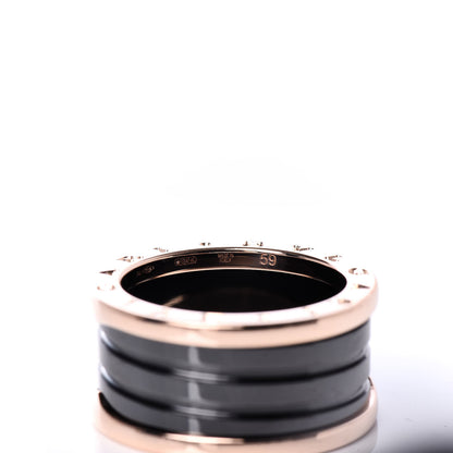 Bulgari 18K Rose Gold Black Ceramic B.Zero1 Four-Band Ring 59 8.75 5 of 6
