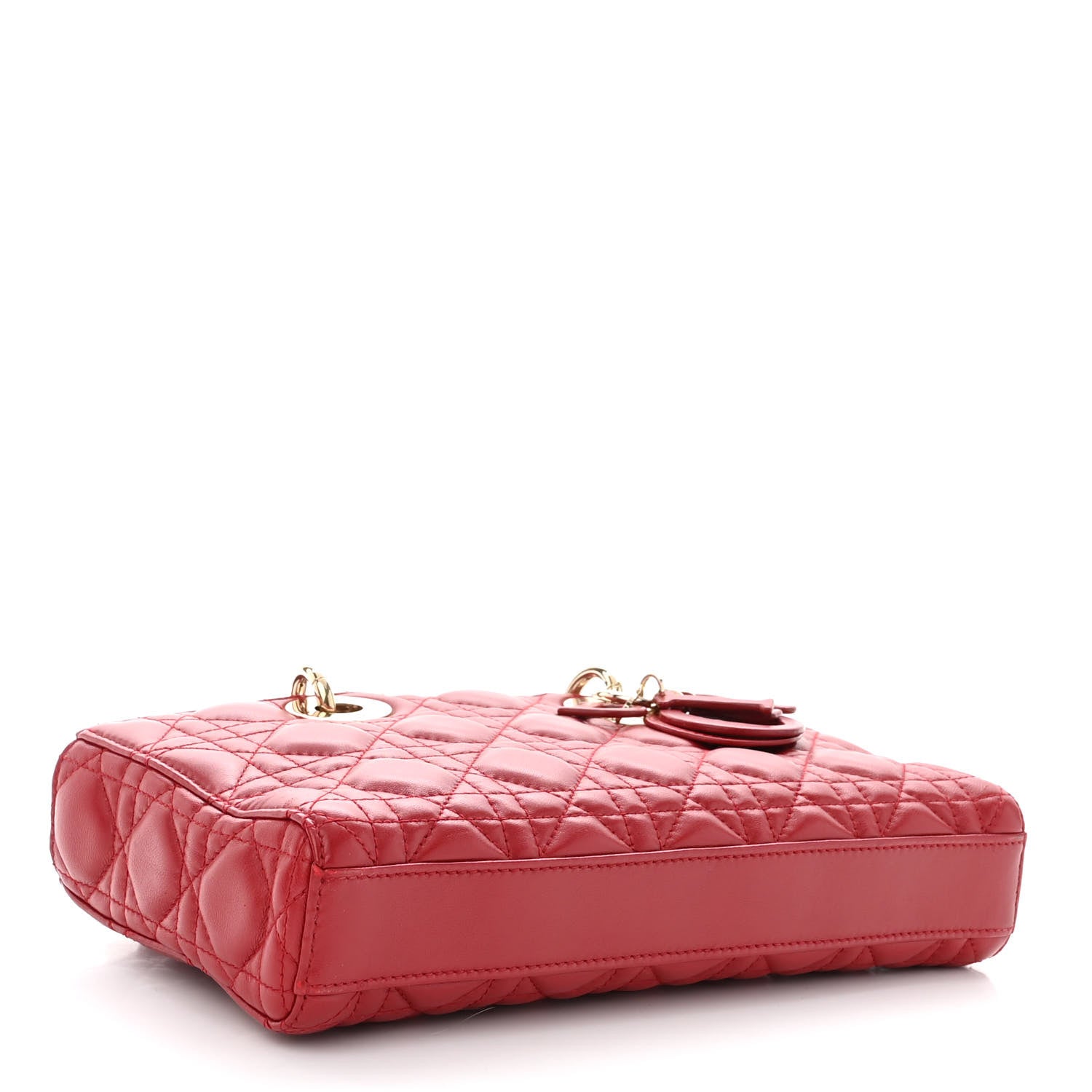 Christian Dior Lambskin Cannage Medium Lady D-Joy Red 4 of 11