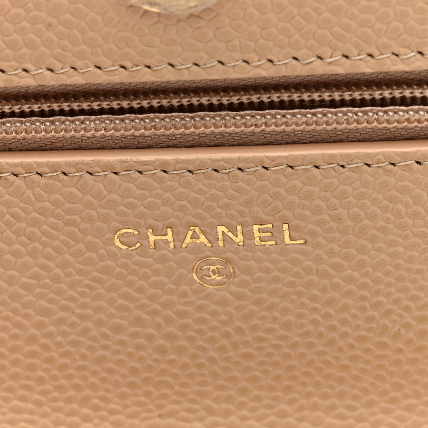 Chanel Caviar Quilted Wallet on Chain WOC Beige 6 of 11