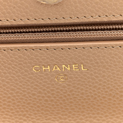 Chanel Caviar Quilted Wallet on Chain WOC Beige 6 of 11