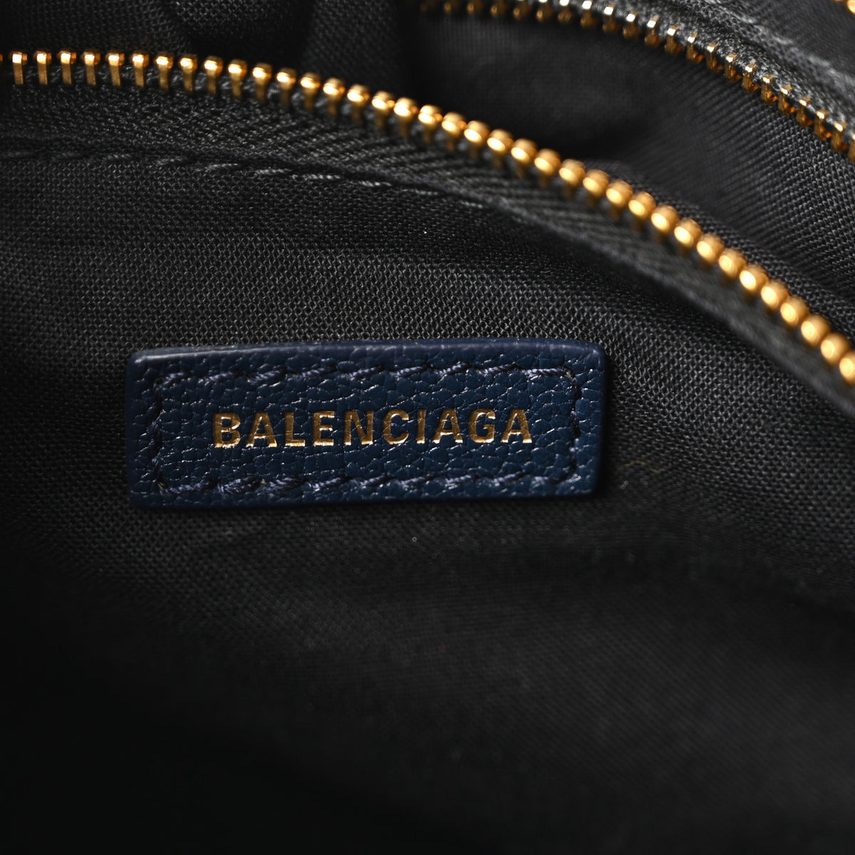 Balenciaga Chevre Gold Metallic Edge Hardware S City Bleu Nuit Dark Sea 7 of 11