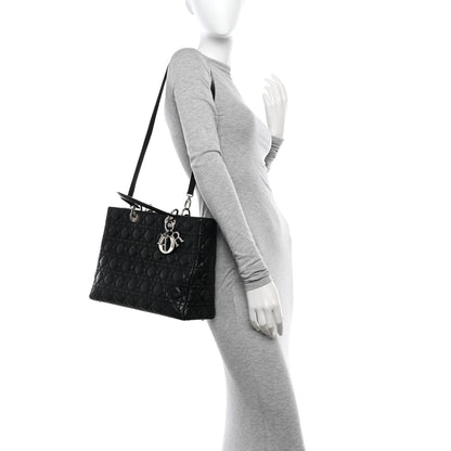 Christian Dior Lambskin Cannage Large Lady Dior Black 2 of 13