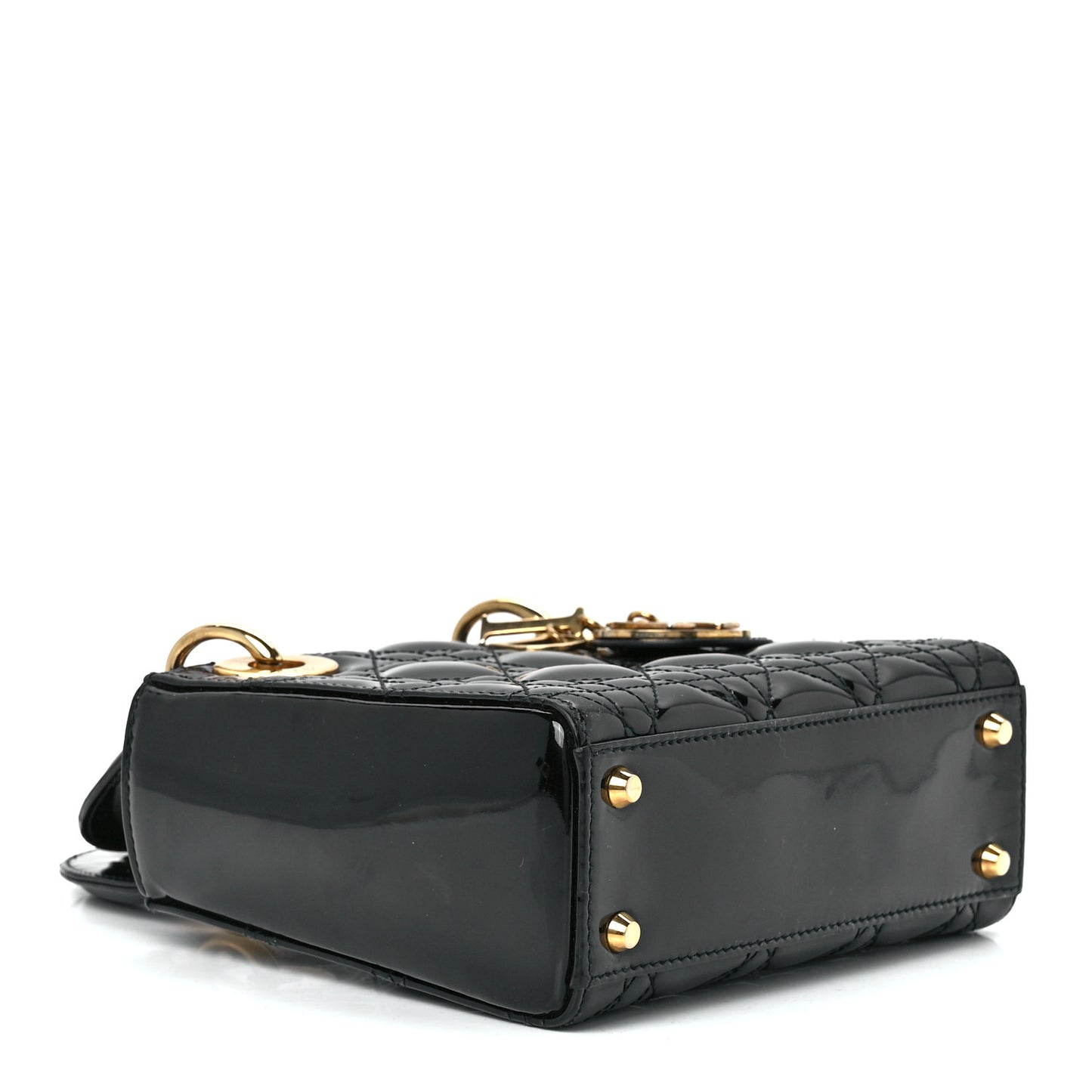 Patent Cannage Mini Lady Dior Black