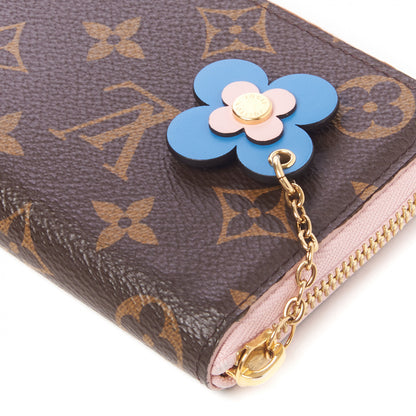 Louis Vuitton Monogram Blooming Flowers Clemence Wallet Rose Ballerine 4 of 8