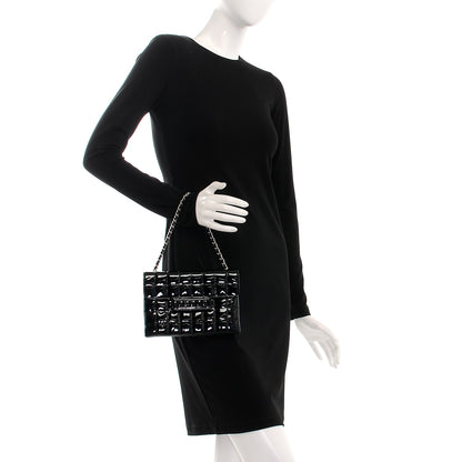 Chanel Patent Chocolate Bar Quilted Computer Keys Flap Black 2 of 12