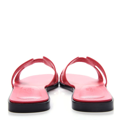 Hermes Calfskin Oran Sandals 37 Rose Cotinga 7 of 11