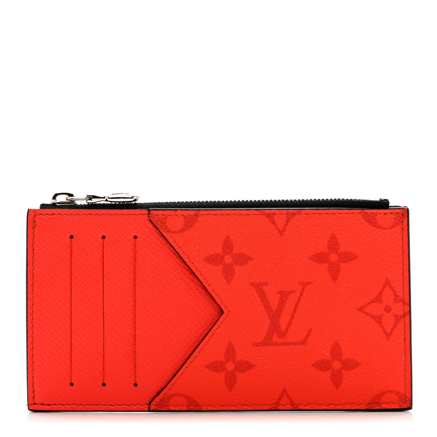 Louis Vuitton Taigarama Coin Card Holder Fire Red 1 of 7