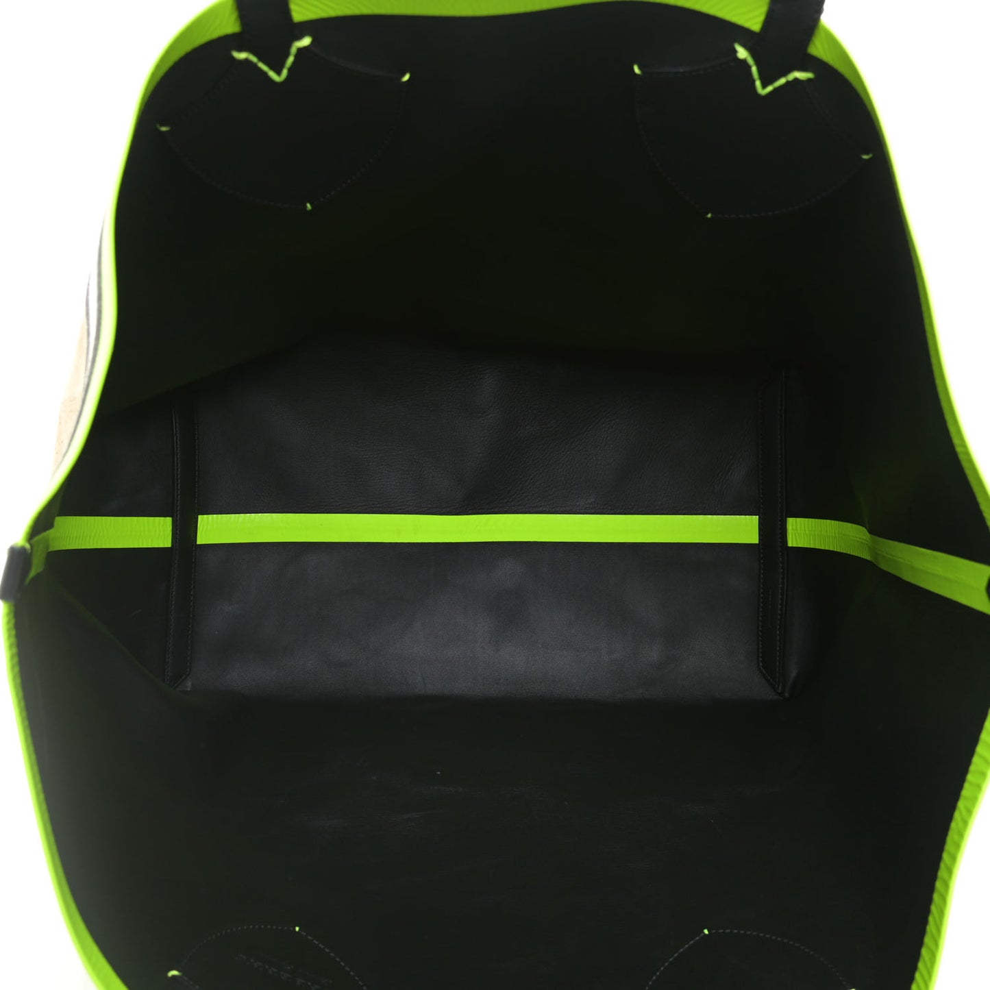 Canvas Mega Check Extra Large The Giant Reversible Tote Black Neon Yellow