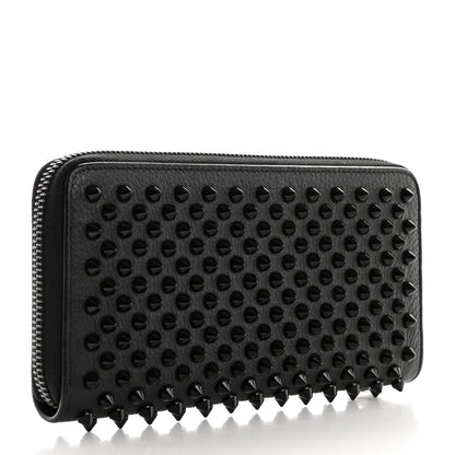 Christian Louboutin Calfskin Panettone Spiked Zip Around Wallet Black 3 of 8