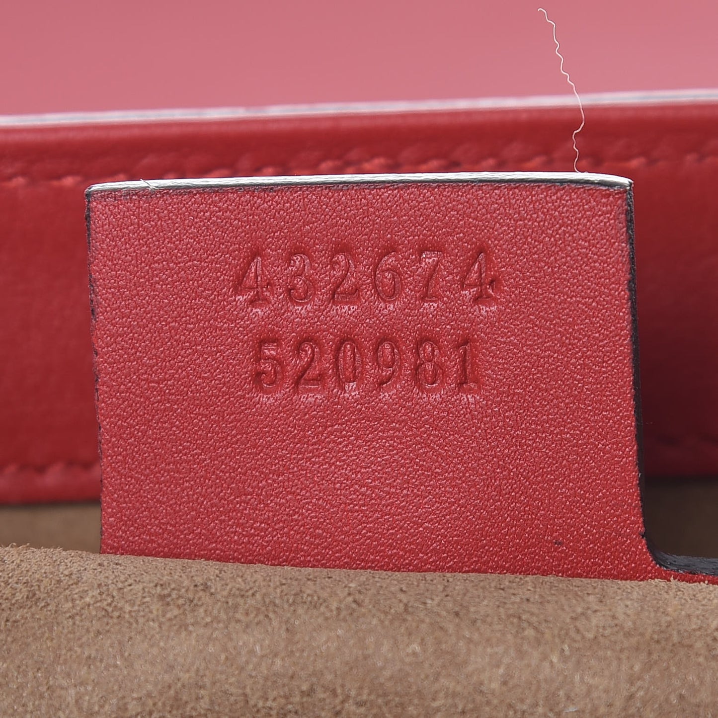 GG Supreme Monogram Calfskin Medium Padlock Top Handle Bag Beige Hibiscus Red New Rosette