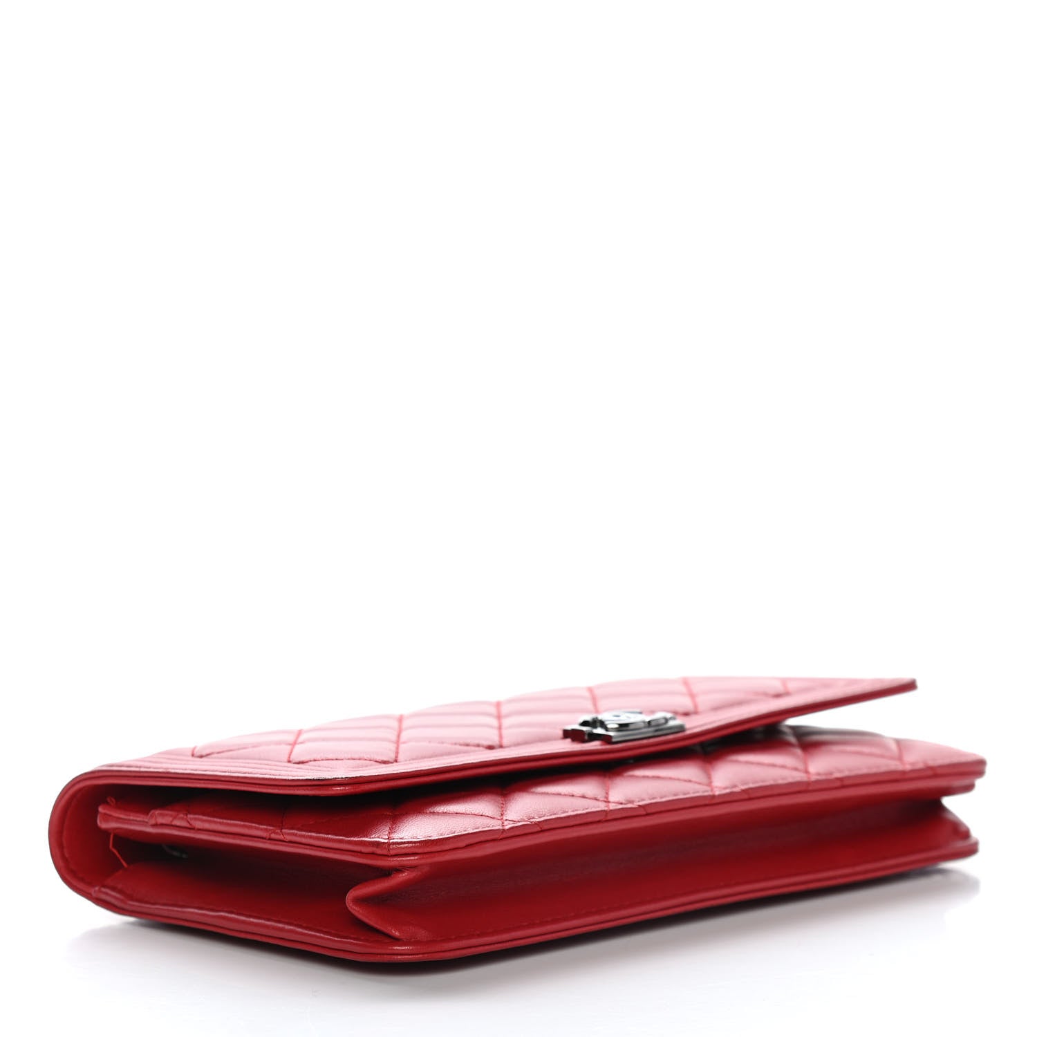 Chanel Lambskin Quilted Boy Wallet On Chain WOC Red 5 of 11