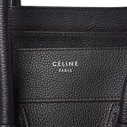 Celine Drummed Calfskin Mini Luggage Black 10 of 20