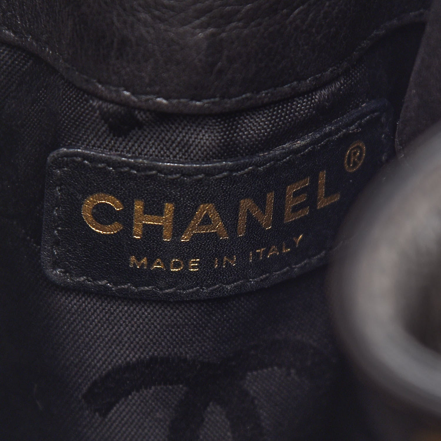 Chanel Grained Calfskin CC Drawstring Bucket Bag Black 10 of 11