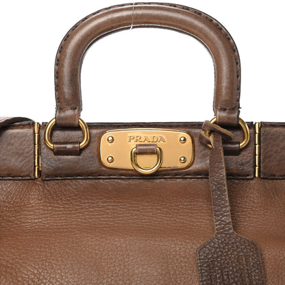 Prada Cervo Antik Top Handle Tote Brown 10 of 21