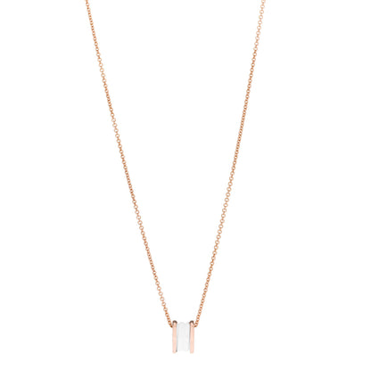 Bulgari 18K Rose Gold White Ceramic B.Zero1 Pendant Necklace 1 of 7