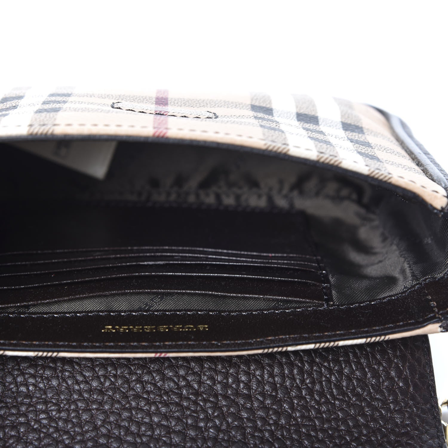 Burberry Haymarket Check Mini Tassel Crossbody Bag Chocolate 4 of 8