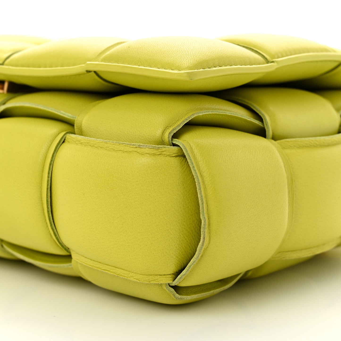 Nappa Maxi Intreccio Padded Cassette Crossbody Bag Kiwi