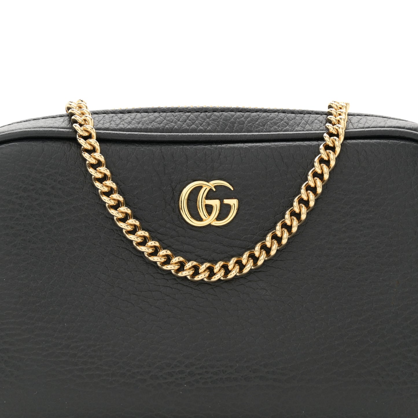 Dollar Calfskin Super Mini GG Marmont Chain Shoulder Bag Black