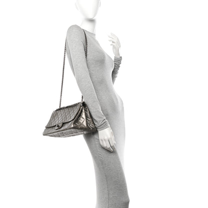 Chanel Metallic Aged Calfskin Quilted Double Compartment 2.55 Reissue 227 Grey 3 of 10
