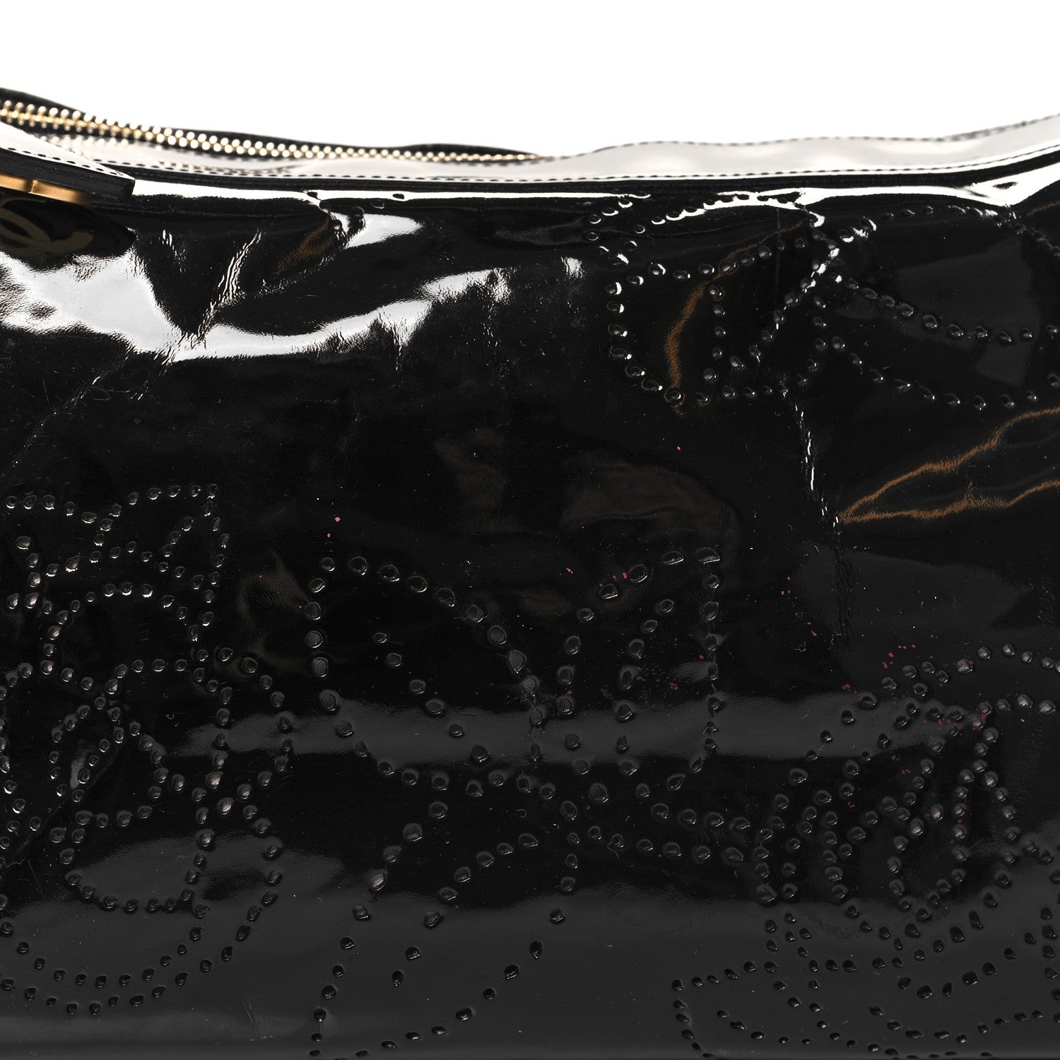 Chanel Patent Perforated Camelia Hobo Black 8 of 11