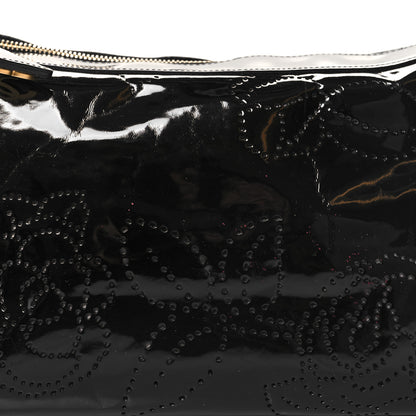 Chanel Patent Perforated Camelia Hobo Black 8 of 11